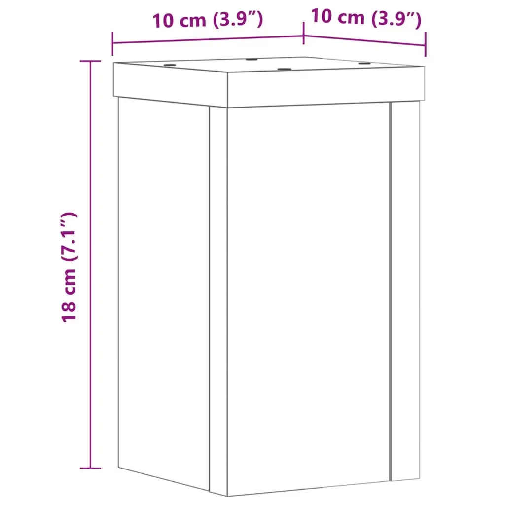 Plant Stands 2 pcs White 10x10x18 cm Engineered Wood Flower Pot Display