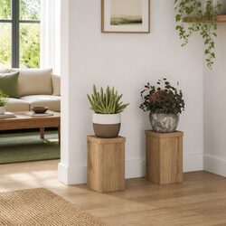 Brown Engineered Wood Plant Stands - Set of 2