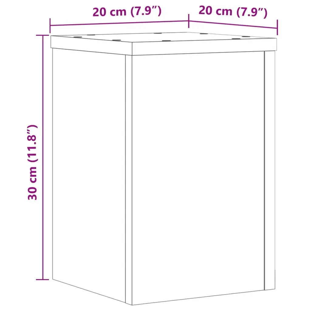 Plant Stands Display 20x20x30cm Engineered Wood White 2 Piece