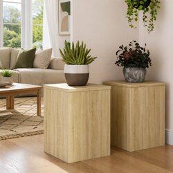 2 Pack Sonoma Oak Plant Stands 25x25x35 cm