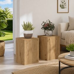 Durable Plant Stands in Brown, 2 pcs, 25x25x35 cm