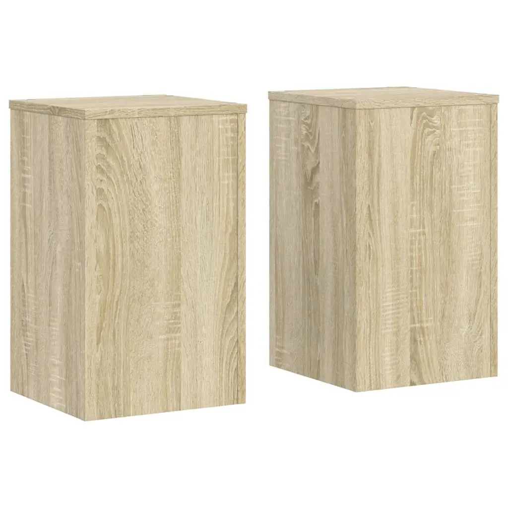 Plant Stands 2 Piece Engineered Wood Brown Sonoma Oak 30x30x50cm Flower Pot Display
