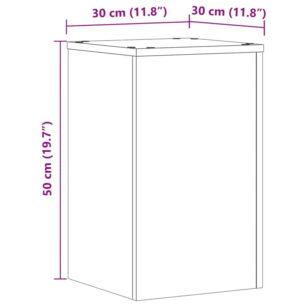 Plant Stands 2 Piece Engineered Wood Brown Sonoma Oak 30x30x50cm Flower Pot Display