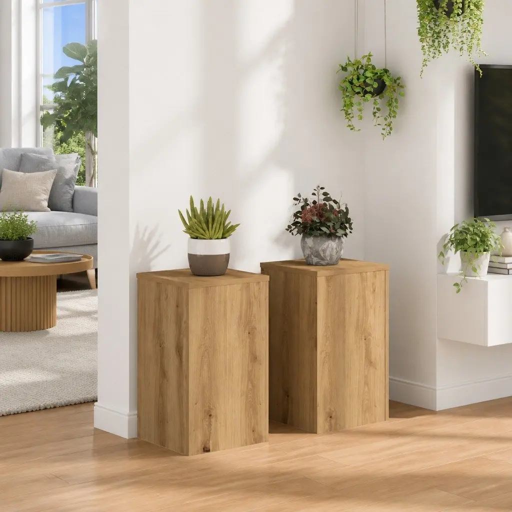 Plant Stands Engineered Wood 30x30x50 cm Brown 2 pcs
