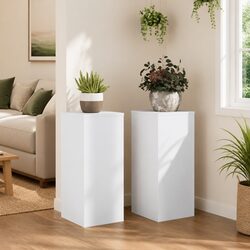 Sturdy White Plant Stand for Indoor Garden 30x30x70 cm
