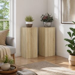 Stylish Brown Plant Stands in 2-Pack, Engineered Wood