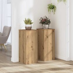 Sturdy Brown Engineered Wood Plant Stand 30x30x70 cm