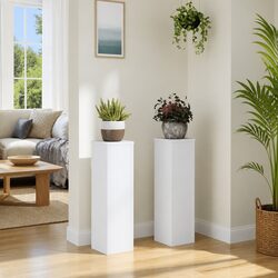 Sturdy White Plant Stands Set of 2 - 17x17x60 cm
