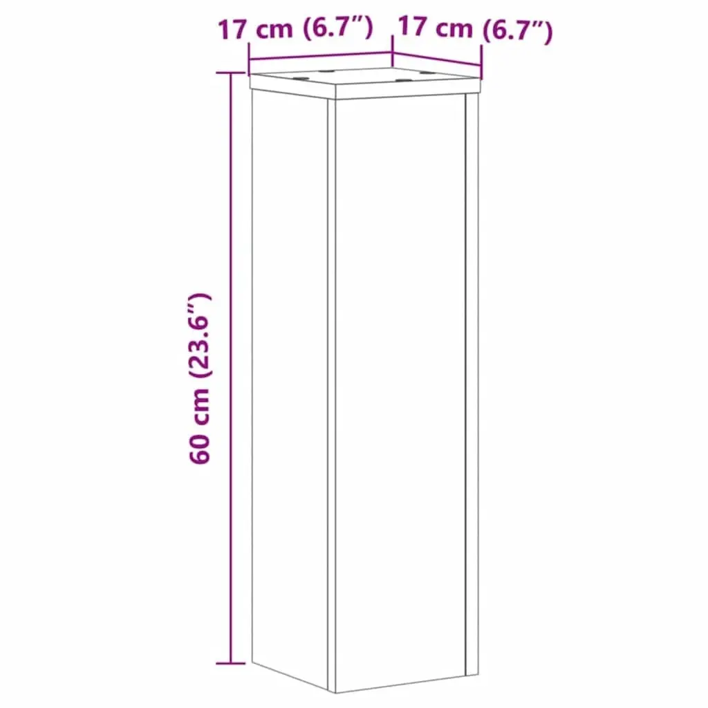 Plant Stands Engineered Wood 17x17x60 cm Brown 2 Pieces