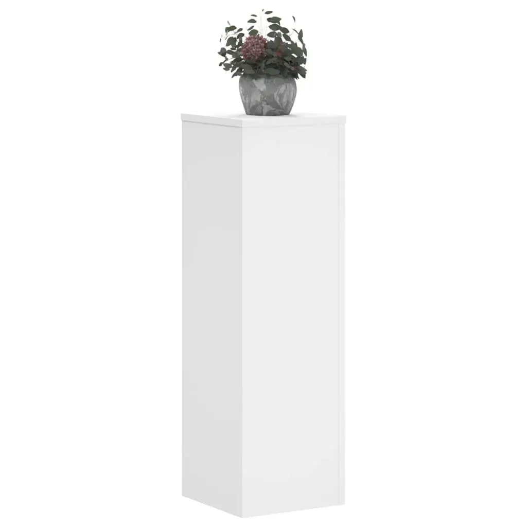 White Engineered Wood Plant Stands, 25x25x80 cm