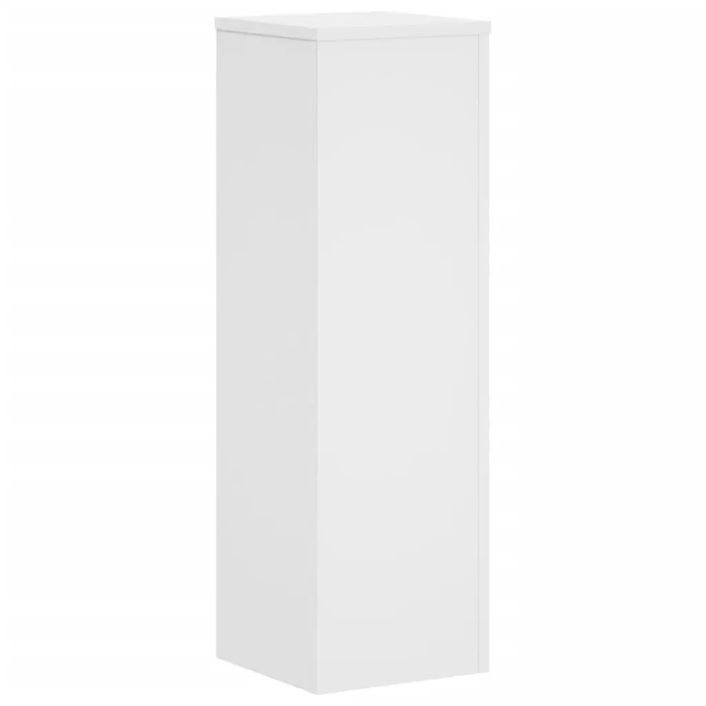 White Engineered Wood Plant Stands, 25x25x80 cm