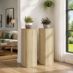 2 pcs Plant Stands Sonoma Oak 80 cm Engineered Wood
