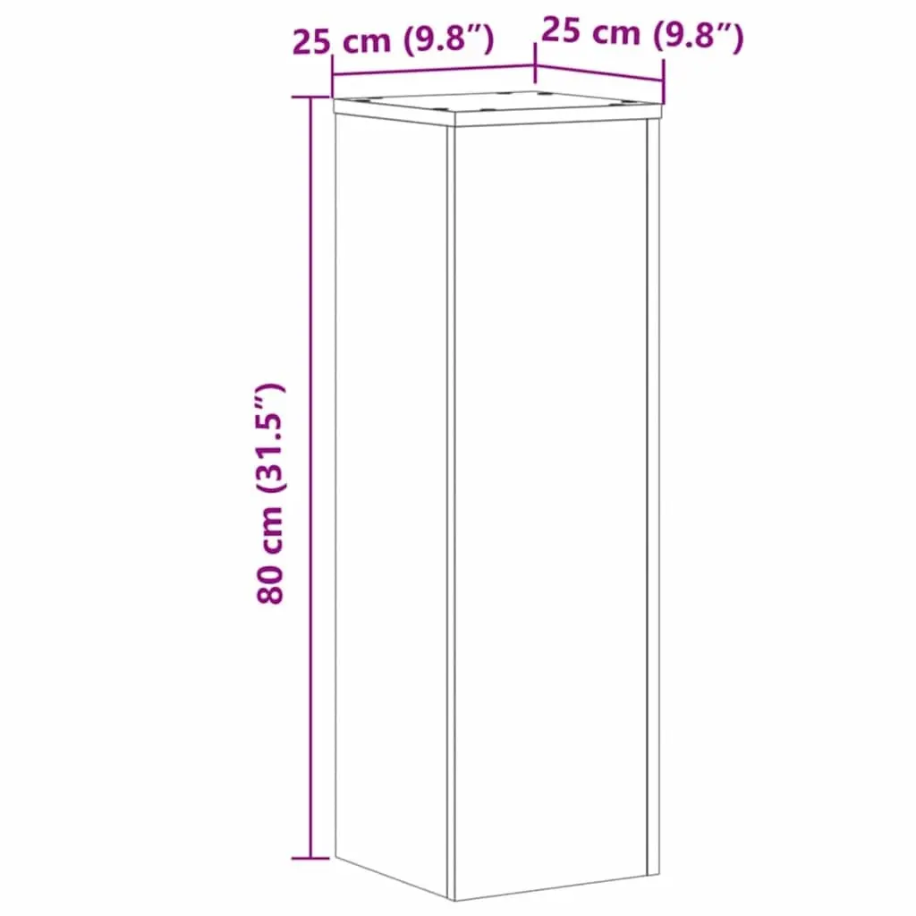 Plant Stands 2 pcs Brown 25x25x80 cm Engineered Wood Flower Display Stand
