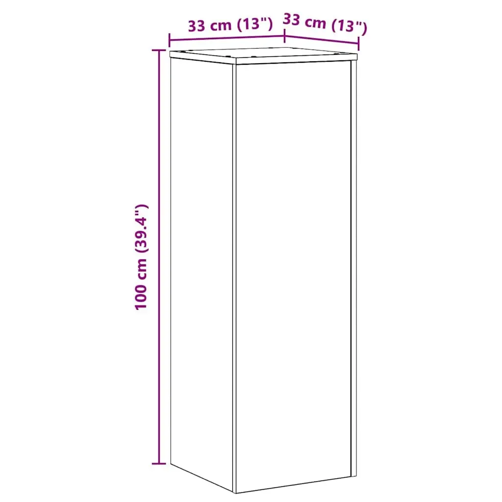 Engineered Wood Plant Stand Brown 33x33x100cm Sturdy Display for Indoor Outdoor Decor