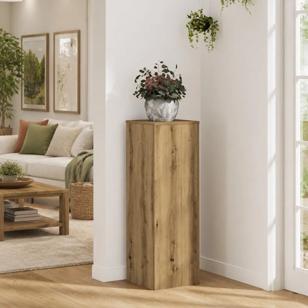 Brown Engineered Wood Plant Stand 33x33x100cm