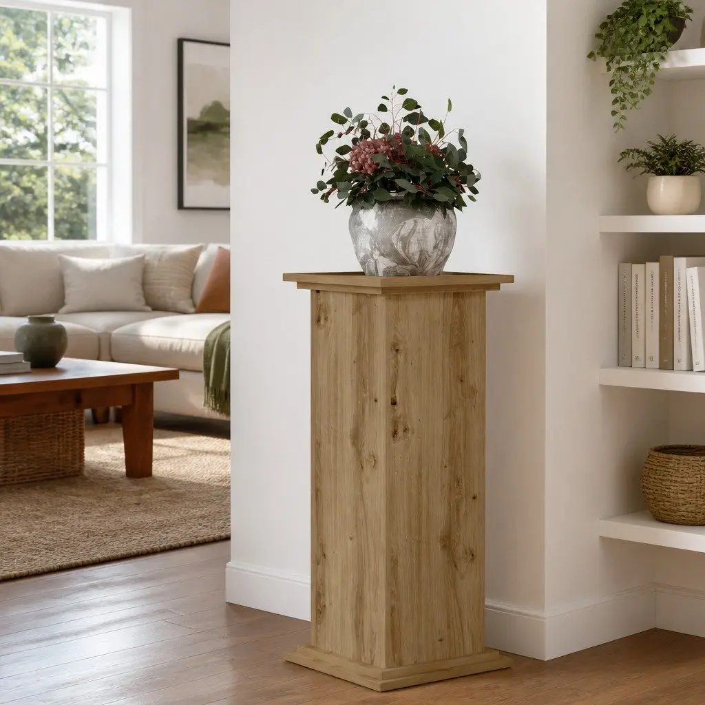 Tall Indoor Plant Stand Brown Engineered Wood 80cm x 33cm x 33cm Display for Flower Pots