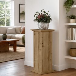 Durable Engineered Wood Plant Stand in Brown 33x33x80cm