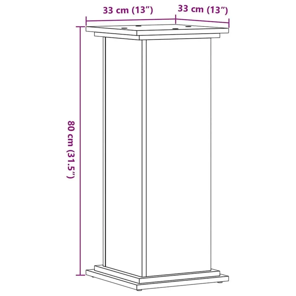 Tall Indoor Plant Stand Brown Engineered Wood 80cm x 33cm x 33cm Display for Flower Pots