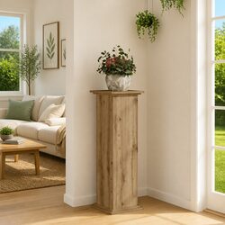 Engineered Wood Brown Plant Stand 33x33x100cm for Indoor Outdoor Use