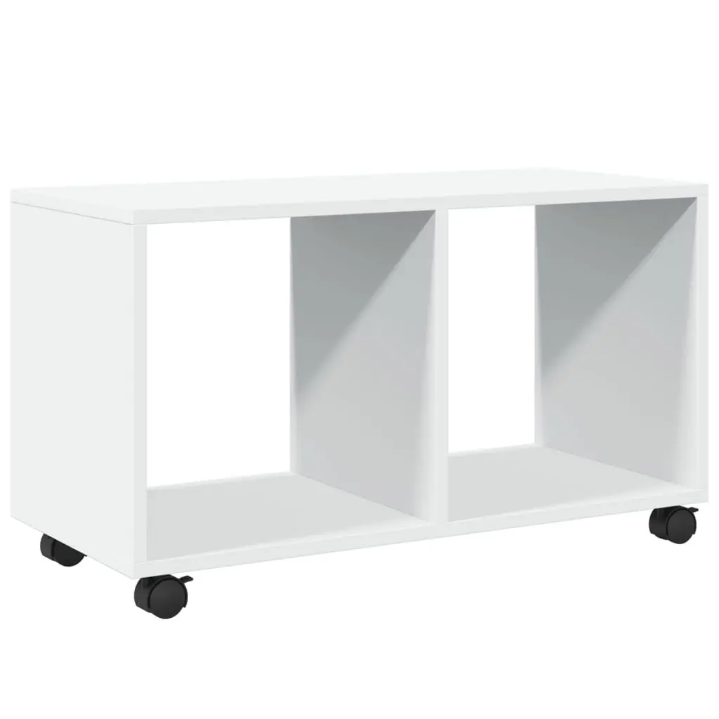 White Rolling Cabinet with Lockable Wheels