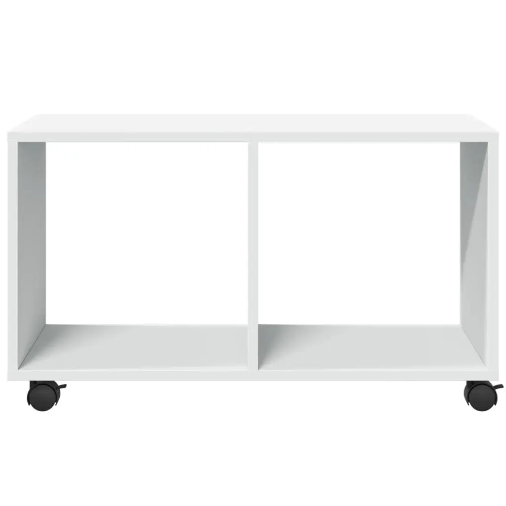 White Rolling Cabinet with Lockable Wheels
