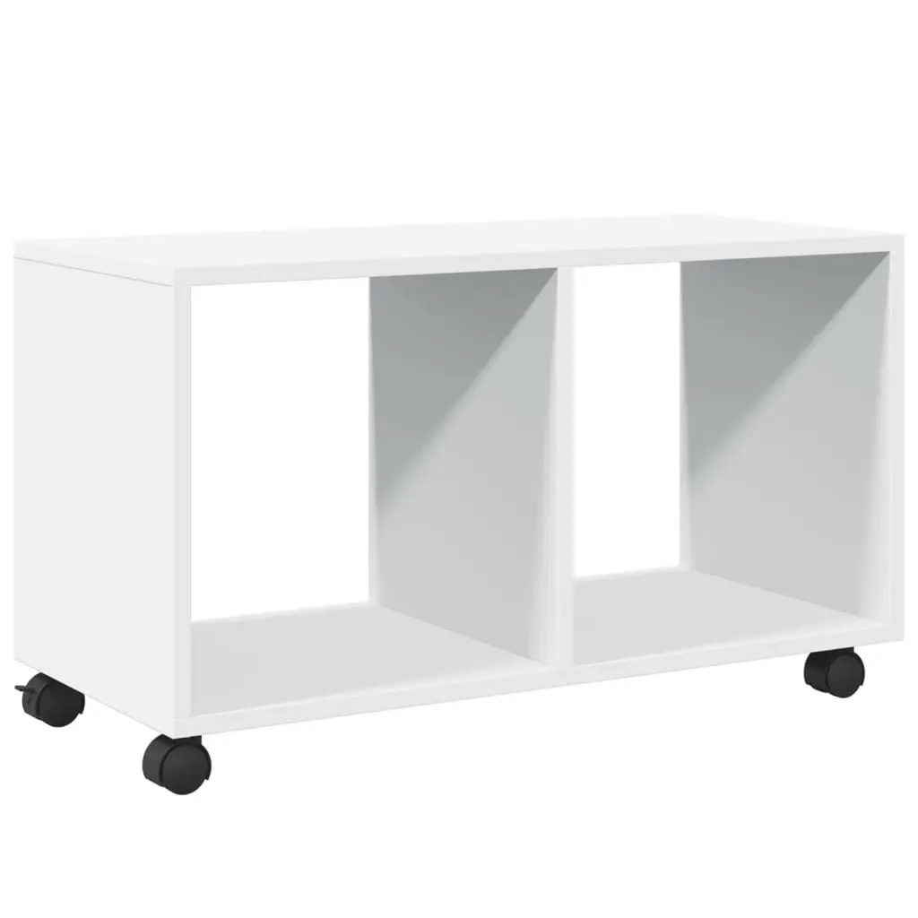 White Rolling Cabinet with Lockable Wheels