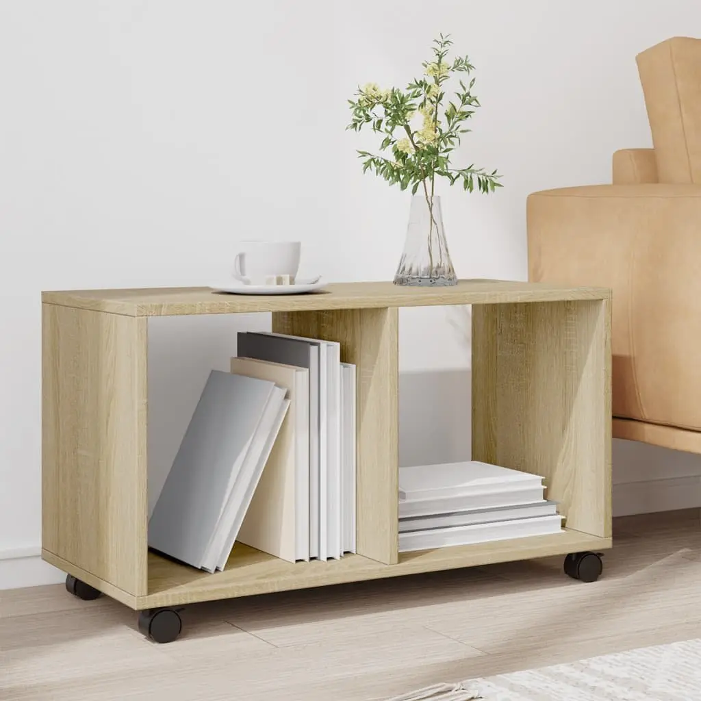Rolling Cabinet Engineered Wood Brown 72L x 33W x 42.5H cm