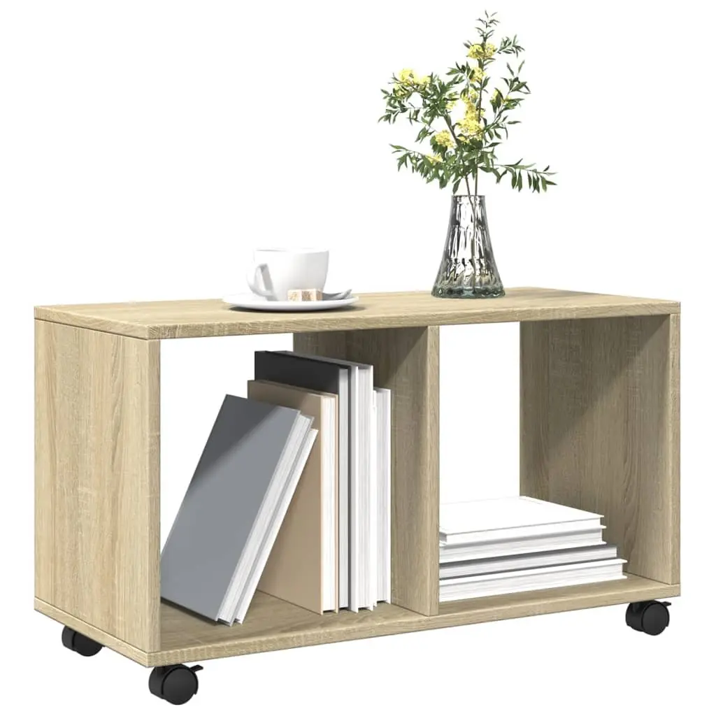 Rolling Cabinet Engineered Wood Brown 72L x 33W x 42.5H cm