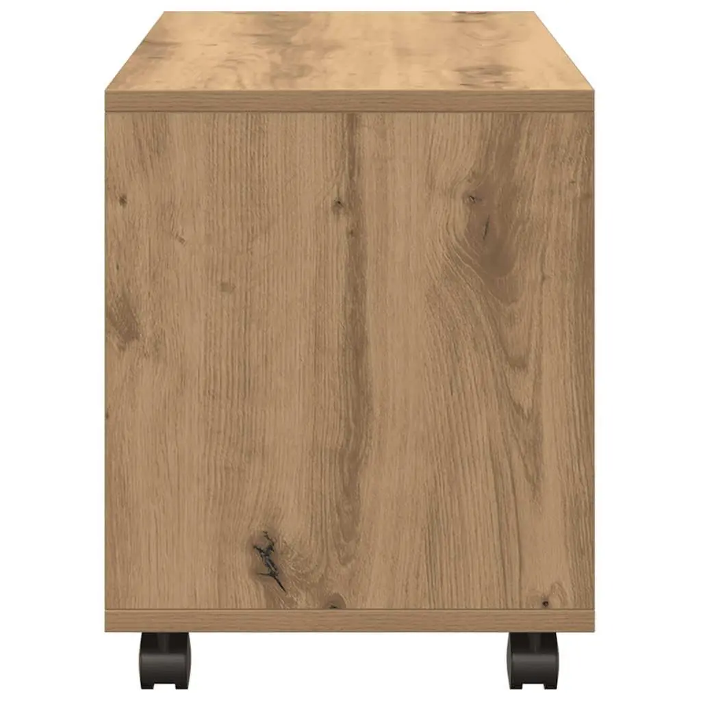 Brown Engineered Wood Rolling Cabinet