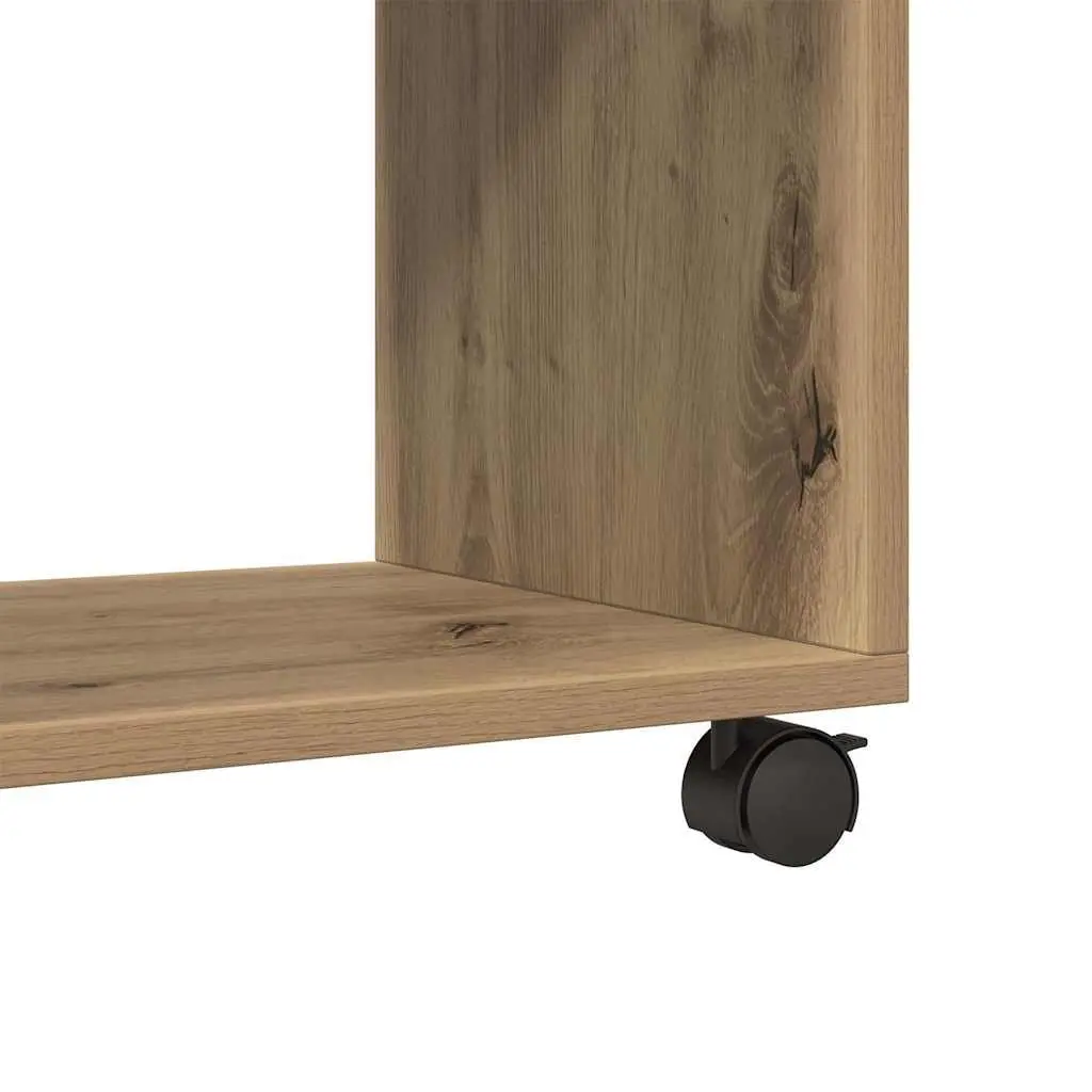 Brown Engineered Wood Rolling Cabinet