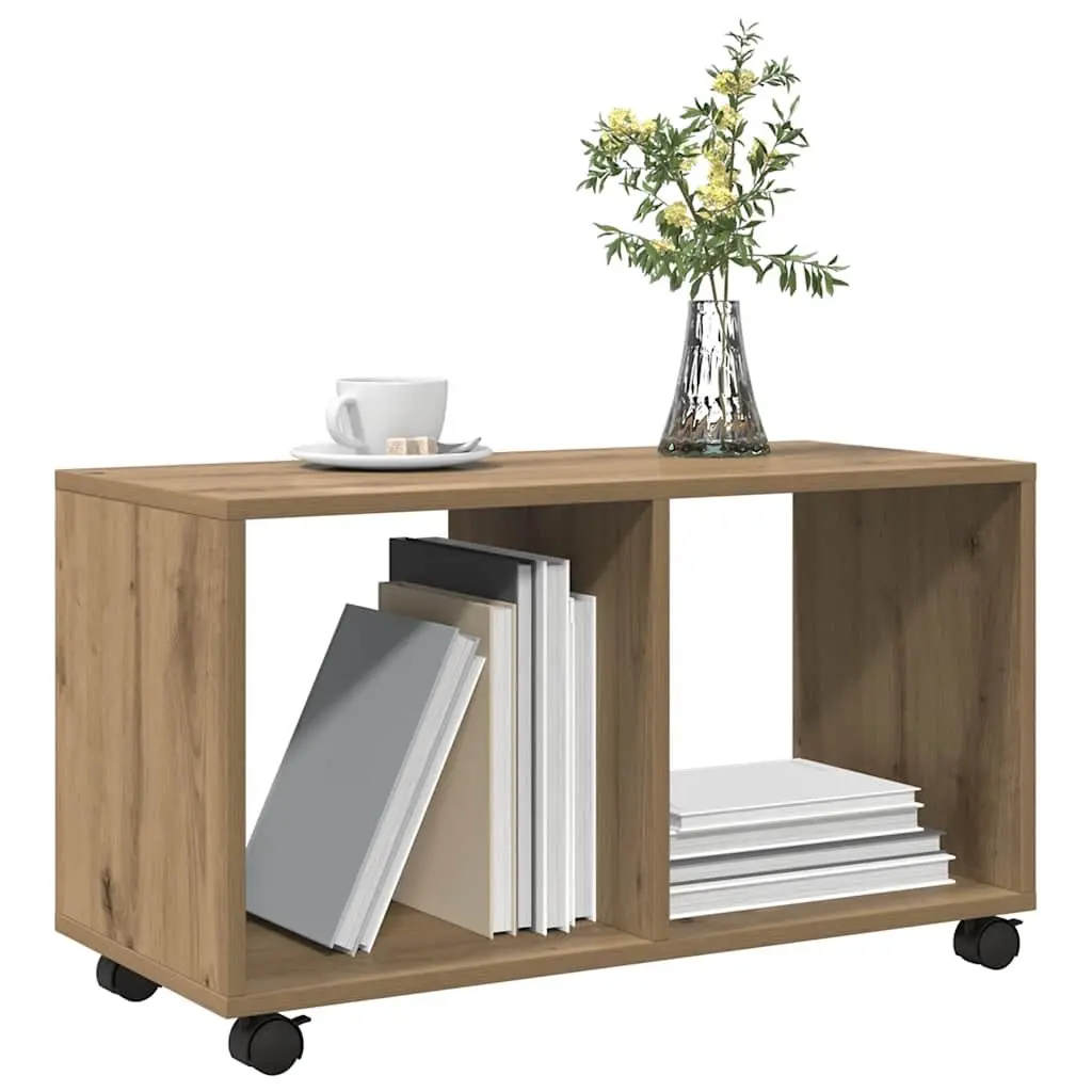 Brown Engineered Wood Rolling Cabinet