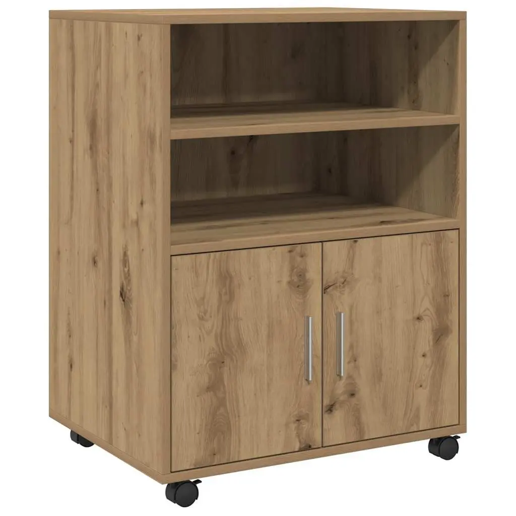 Rolling Cabinet Engineered Wood 60x48x81cm Brown