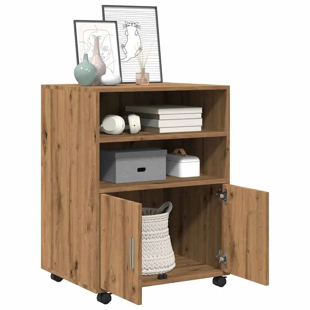 Rolling Cabinet Engineered Wood 60x48x81cm Brown