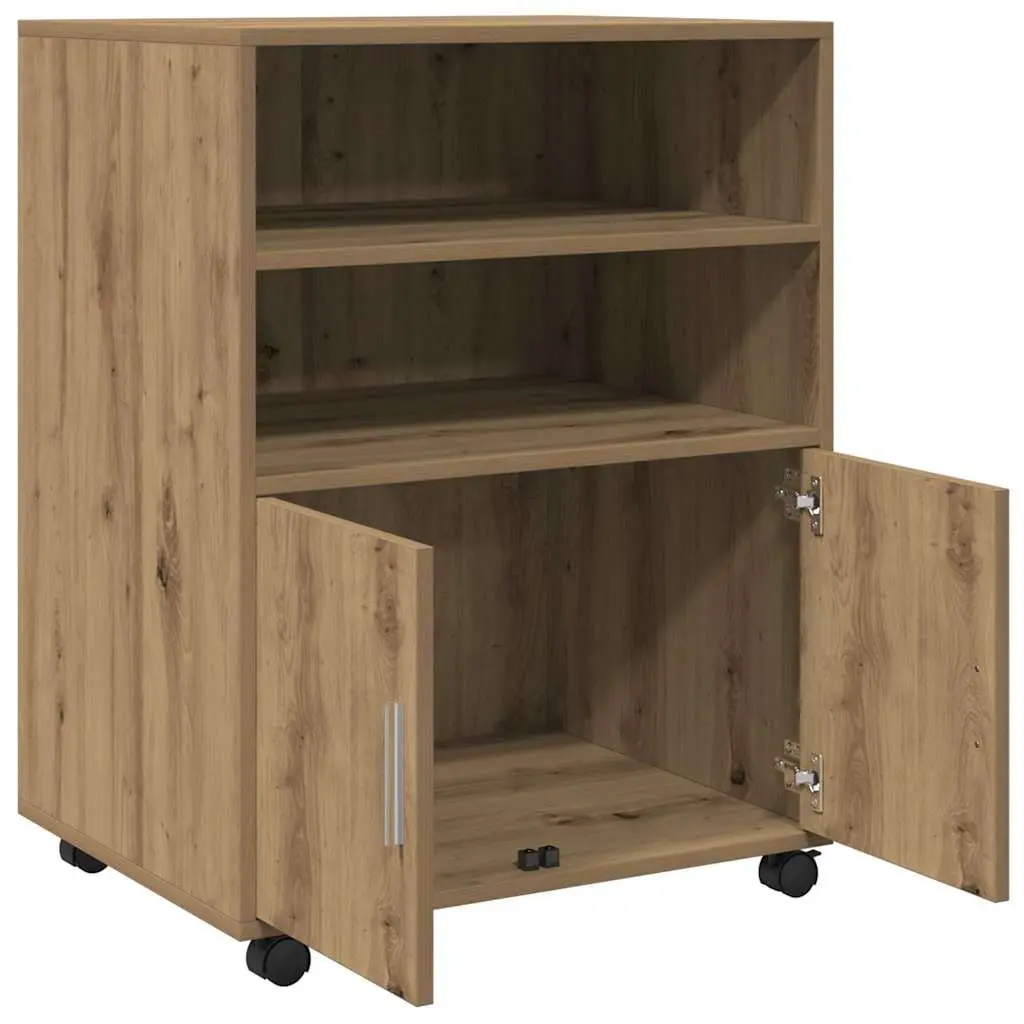 Rolling Cabinet Engineered Wood 60x48x81cm Brown