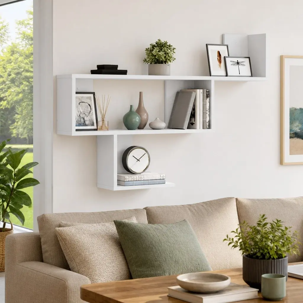 Wall Shelf Engineered Wood 100x15x70 cm White