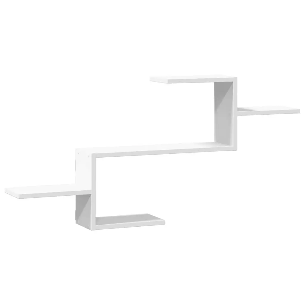 Wall Shelf White Floating Storage Display Engineered Wood 104x15x49cm