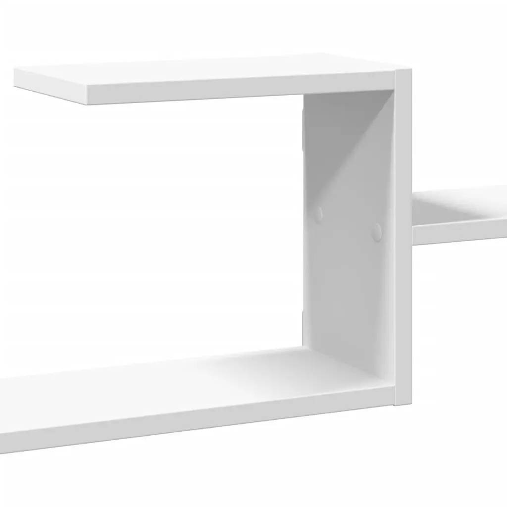 Wall Shelf White Floating Storage Display Engineered Wood 104x15x49cm