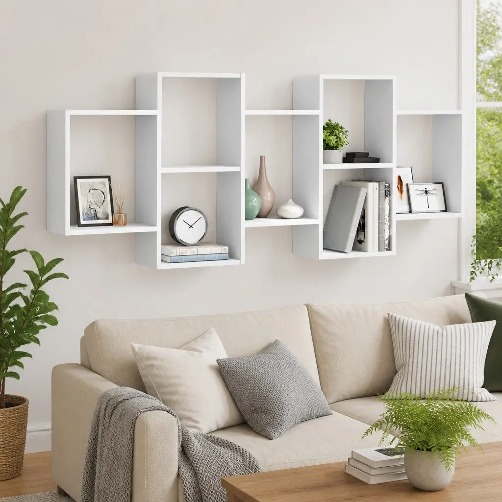 Engineered Wood Wall Shelf White 159x18x65 cm