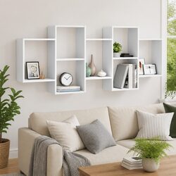 Quality Engineered Wood Wall Shelf White 159x18x65 cm
