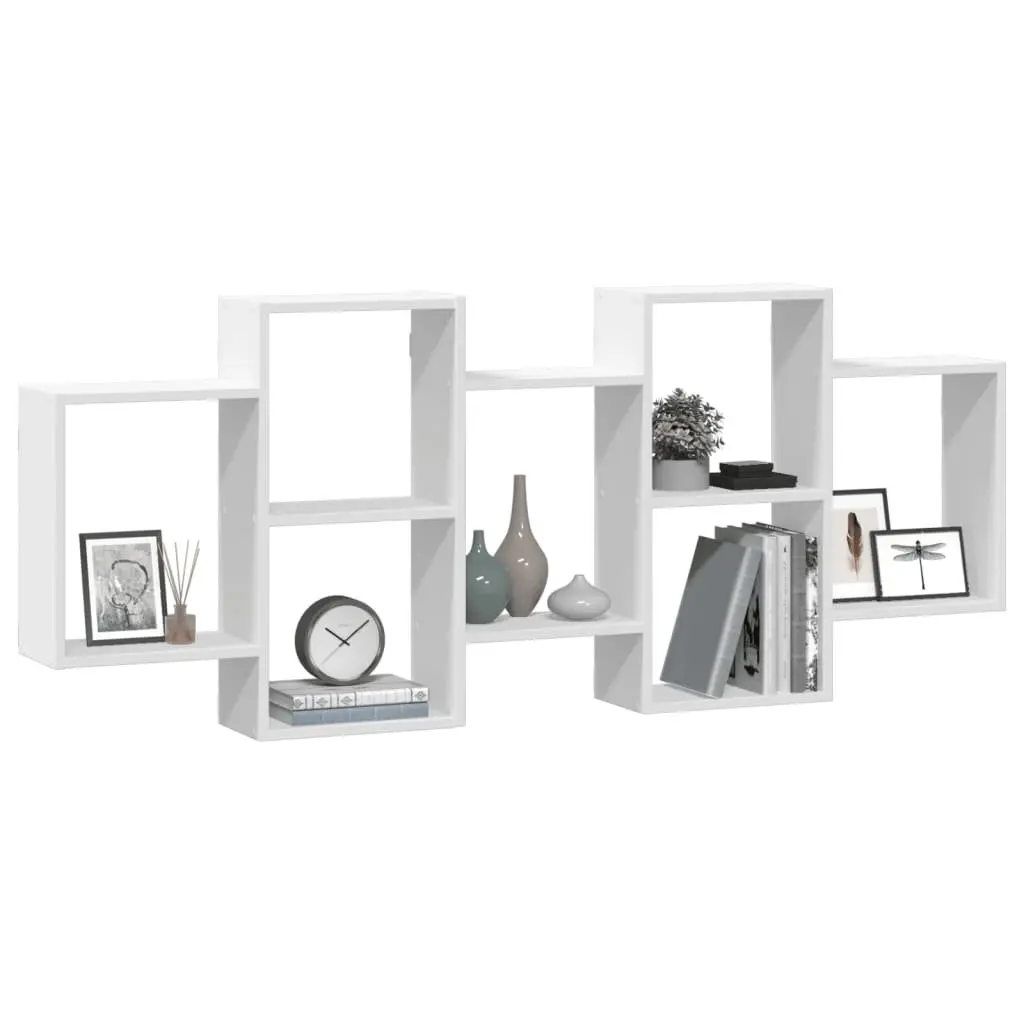 Engineered Wood Wall Shelf White 159x18x65 cm