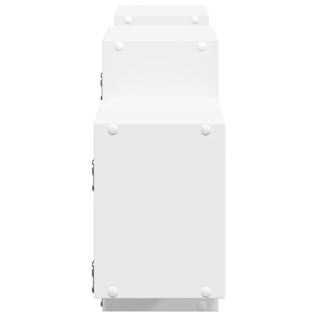 Wall Shelf White Floating Storage Display Organiser Engineered Wood 129x18x42cm