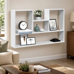 White Floating Wall Shelf - Durable Engineered Wood
