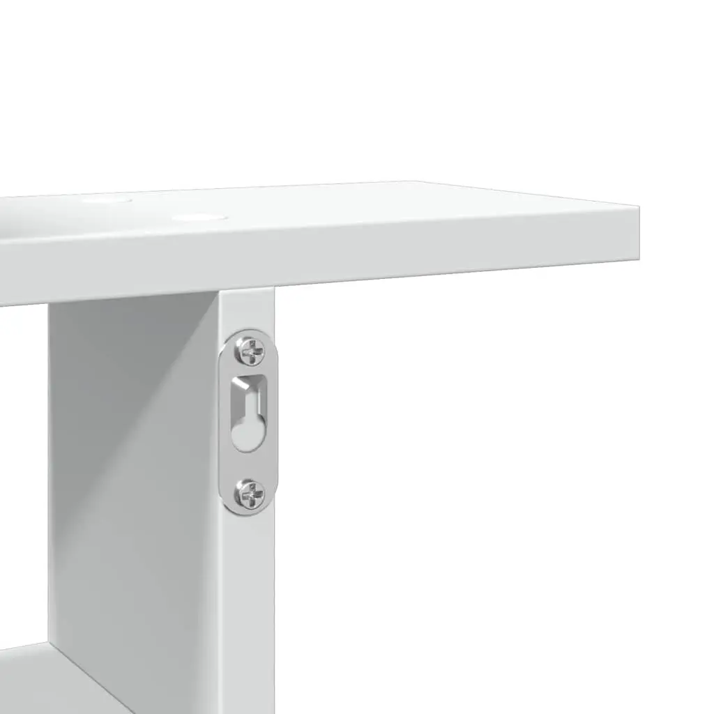 Wall Shelves Engineered Wood 38x12x38 cm White 2 Piece Floating Storage Display Shelving Unit