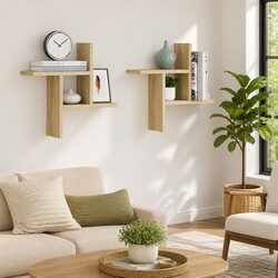 Sonoma Oak Floating Shelves - 2 pcs, 38x12x38 cm
