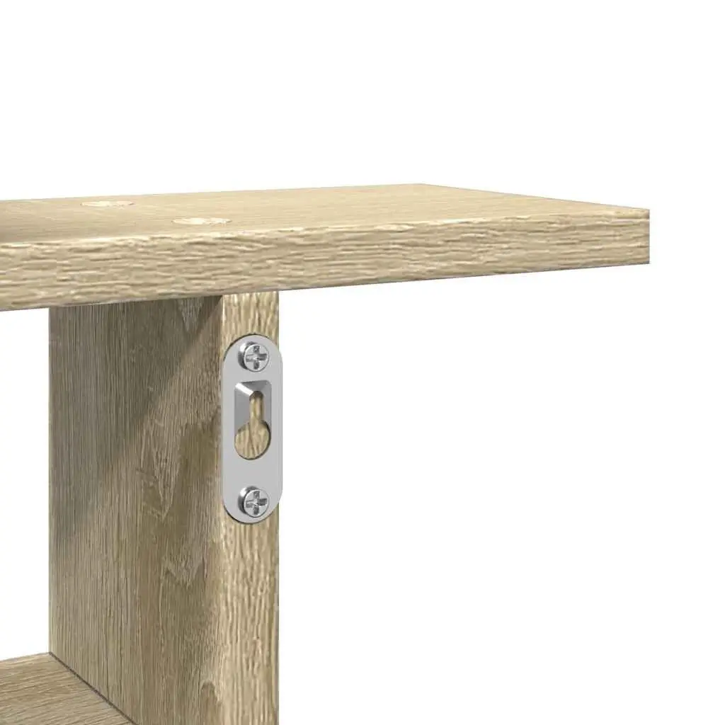 Wall Shelves Engineered Wood 38x12x38 cm Brown Sonoma Oak 2 pcs Floating Storage Display Organiser
