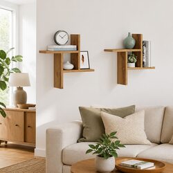 Durable Brown Floating Wall Shelves for Organising