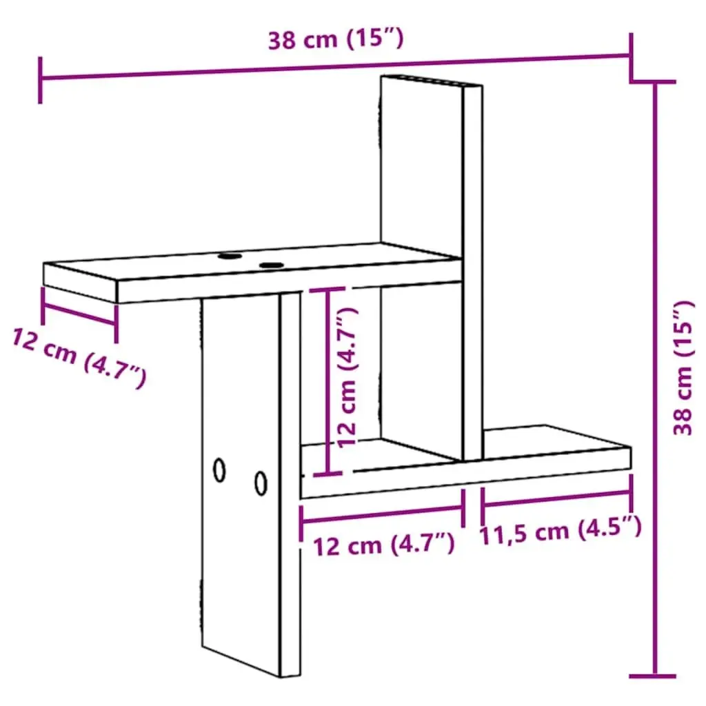 Brown Floating Wall Shelves for Organising