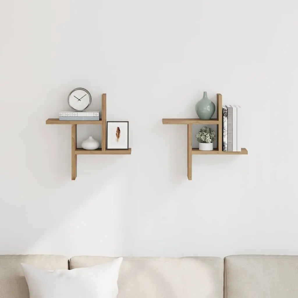 Brown Floating Wall Shelves for Organising