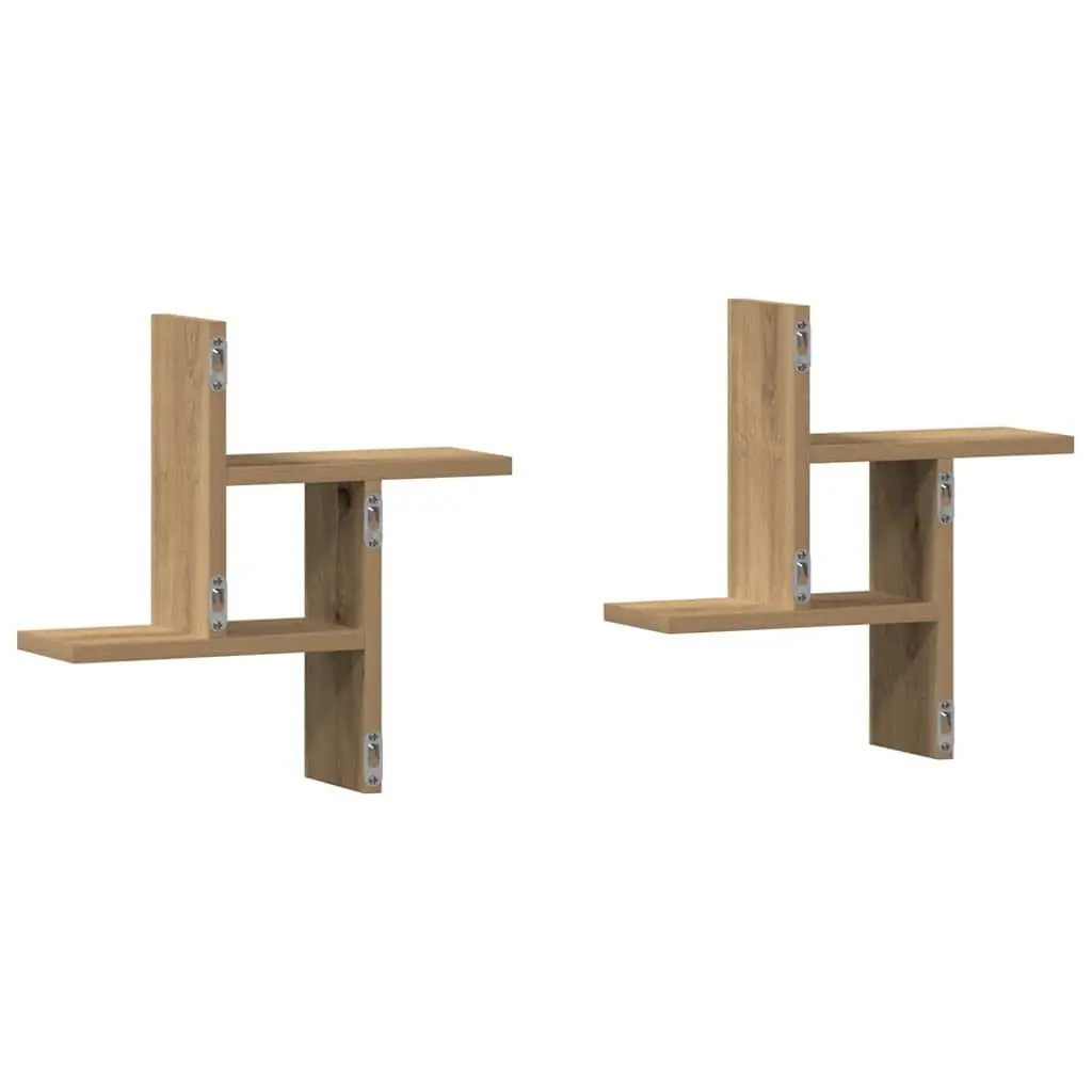 Brown Floating Wall Shelves for Organising