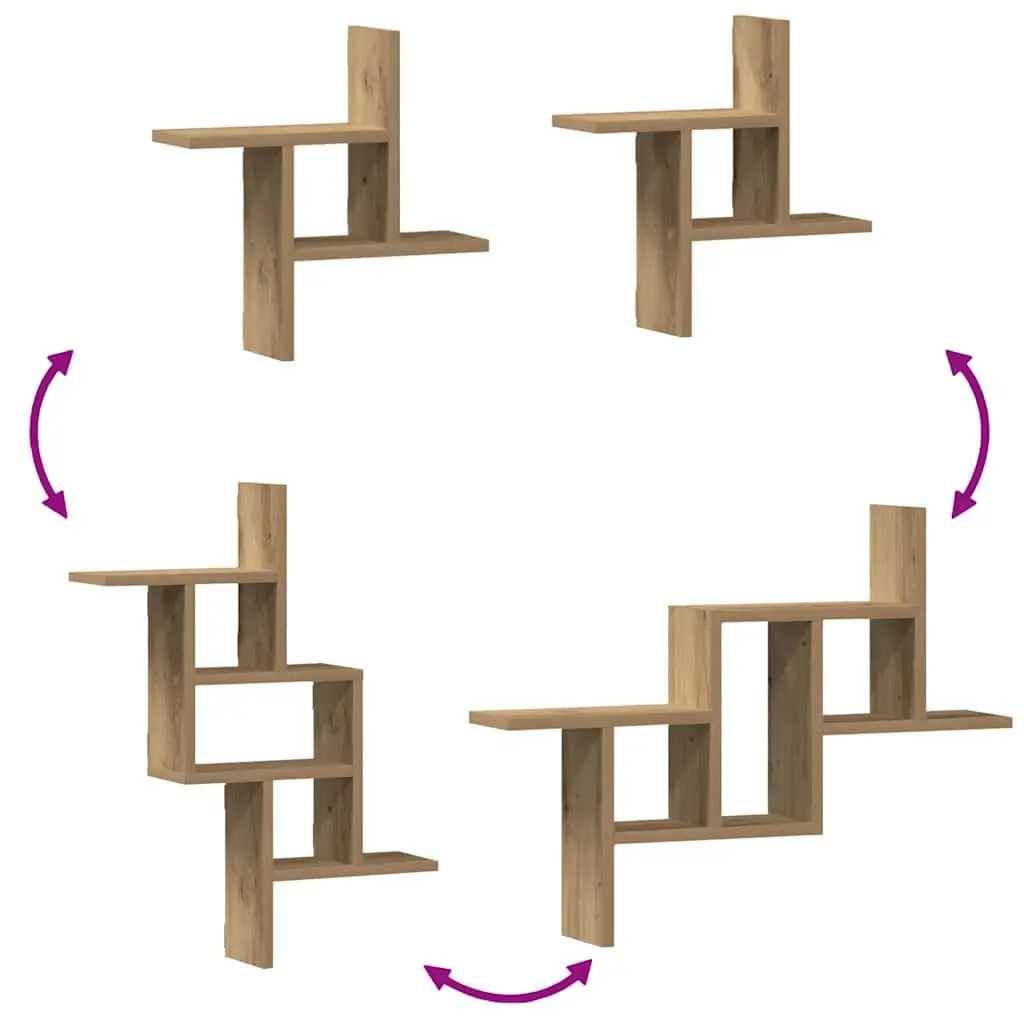 Brown Floating Wall Shelves for Organising